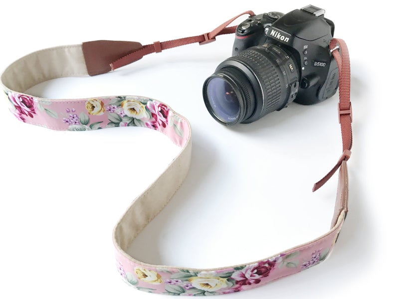 Alled Camera Strap Neck, Adjustable Vintage Floral PInk Camera Straps Shoulder Belt for Women/Men,Camera Strap for Nikon/Canon/Sony/Olympus/Samsung/Pentax ETC DSLR/SLR - Image 3